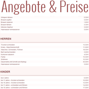 Angebote und Preise